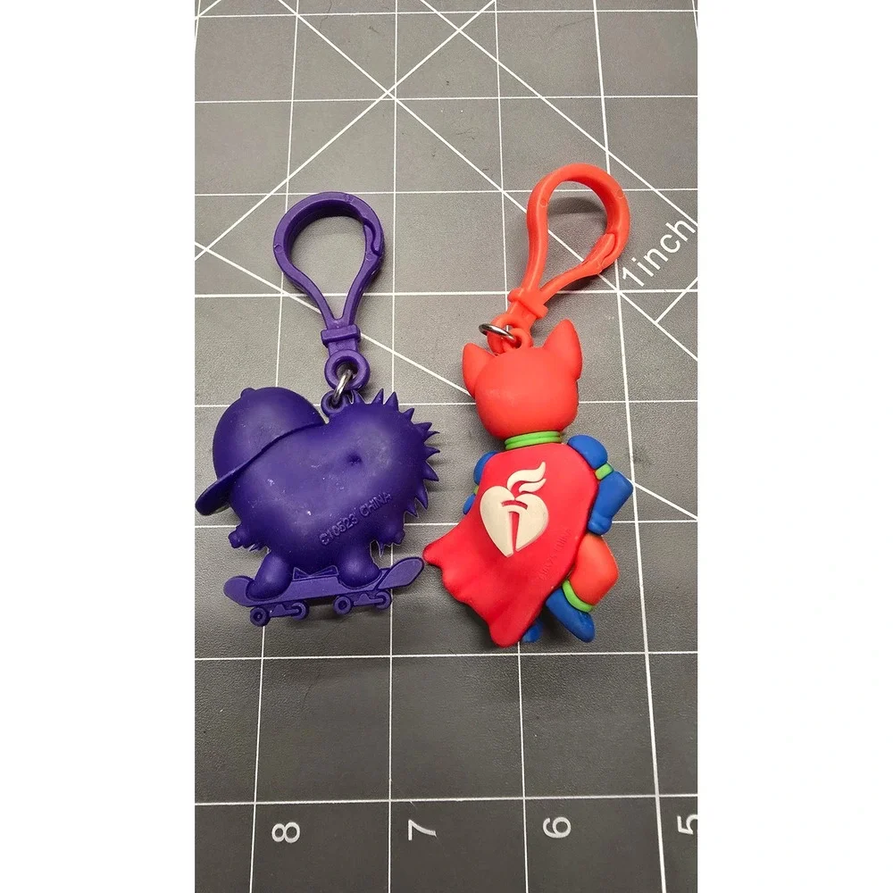 American Heart Association Kids Heart Challenge Backpack Clips Bag Tags Set of 2